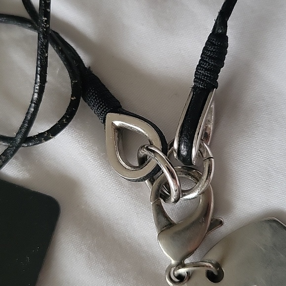 Vintage Dolce & Gabbana Cross Dog Tag Leather and Metal Necklace - Picture 9 of 15